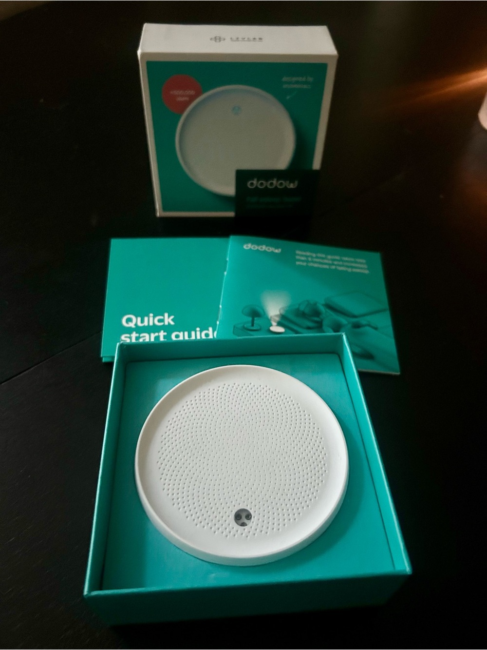 Dodow Sleep Aid Device - White with Teal Packaging - Picture 2 of 3